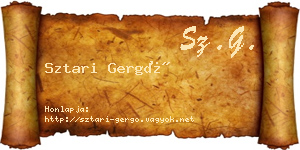 Sztari Gergő névjegykártya
